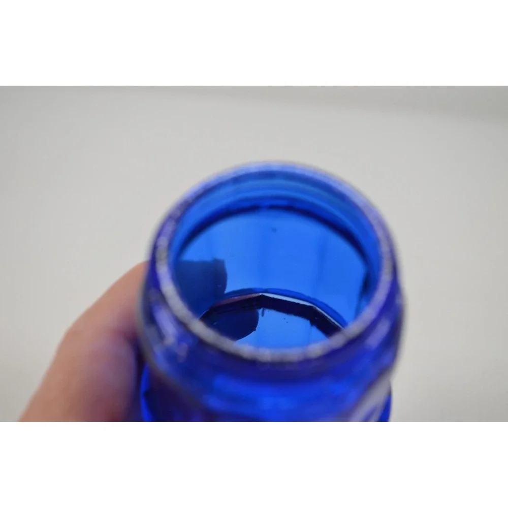 Vintage Cobalt Blue Hoosier Mission Style Ribbed Spice Shaker‎ Rack Jar